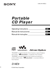 Sony Walkman D-NE9 Operating Instructions Manual