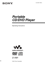 Sony D-VM1 Operating Instructions  (primary manual) Operating Instructions Manual