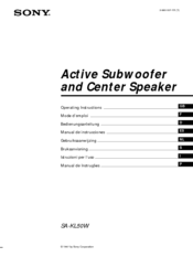Sony SA-KL50W Operating Instructions Manual