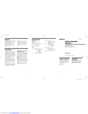 Sony SRS-PC41 Operating Instructions