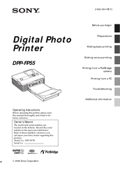 Sony DPP-FP55 Operating Instructions Manual