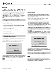 Sony UPA-PC100 Addendum