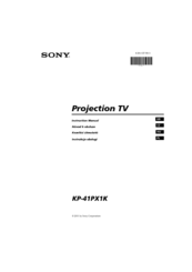 Sony KP-41PX1K Instruction Manual