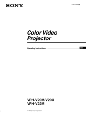 Sony VPH-V20M Operating Instructions Manual
