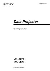Sony CS20 - VPL SVGA LCD Projector Operating Instructions Manual