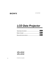 Sony VPL-CX10 Operating Instructions Manual