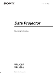 Sony VPL ES2 - SVGA LCD Projector Operating Instructions Manual
