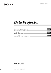 Sony VPL-CX11 Operating Instructions Manual