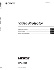 Sony VPLHS3 - Cineza Digital Home Entertainment LCD Front Projector Operating Instructions Manual