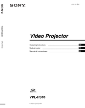 Sony HS10 - VPL WXGA LCD Projector Operating Instructions Manual