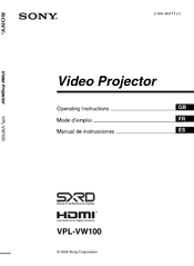 Sony VPL-V W100 Operating Instructions Manual