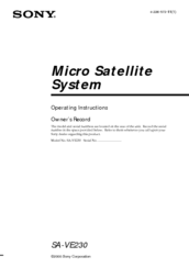 Sony SA-VE230 Operating Instructions Manual