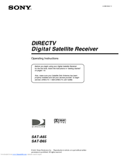 Sony SAT-A65 - Digital Satellite System Operating Instructions Manual