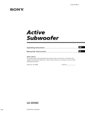 Sony SA-WM40 Operating Instructions Manual