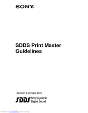Sony SDDS Print Master Manuallines
