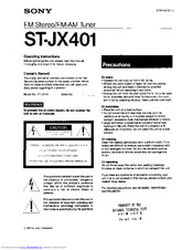 Sony ST-JX401 Operating Instructions Manual