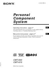 Sony CMT-A70 - Personal Component System Operating Instructions Manual