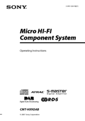 Sony CMT-HX9DAB Operating Instructions Manual