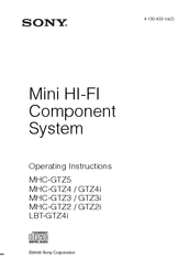Sony LBT-GTZ4i - CD Changer Mini Shelf System Operating Instructions Manual