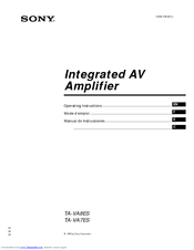 Sony TA-VA7ES Operating Instructions Manual
