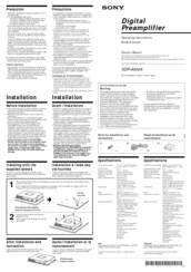 Sony XDP-4000X Operating Instructions  (primary manual) Operating Instructions