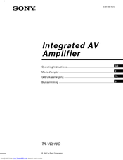 Sony TA-VE810G Operating Instructions Manual