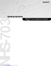 Sony NHS-703 Operating Instructions Manual