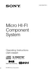 Sony CMT-HX80 Operating Instructions Manual