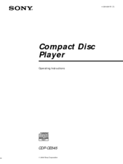 Sony CDP-CE545 - Compact Disc Player Operating Instructions Manual