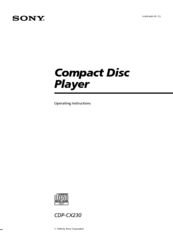 Sony CDP-CX230 - Compact Disc Changer Operating Instructions Manual