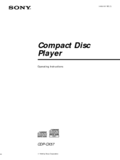 Sony CDP-CX57 - 50 Disc Cd Changer Operating Instructions Manual