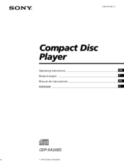 Sony CDP-XA20ES Operating Instructions Manual
