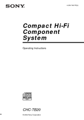 Sony hcd-tb20 Operating Instructions Manual