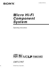 Sony CMT-C7NT Operating Instructions Manual