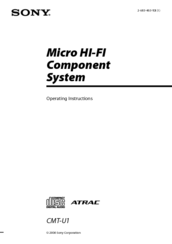 Sony HCD-U1BT - Receiver Component For Micro Hi-fi Systems Operating Instructions Manual
