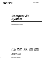 Sony DAV-C900 - Compact Av System Operating Instructions Manual