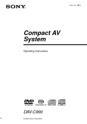 Sony DAV-C990 - Compact Av System Operating Instructions Manual