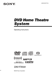 Sony DAV-FX500 - Dvd Dream System Operating Instructions Manual