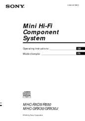 Sony MHC-GRX30 Operating Instructions Manual