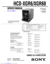 Sony HCD-XGR60 Service Manual