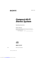 Sony MHC-G101 Primary Operating Instructions Manual