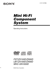 Sony MHC-GN1000D Operating Instructions Manual
