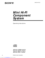 Sony MHC-RX110AV Operating Instructions Manual