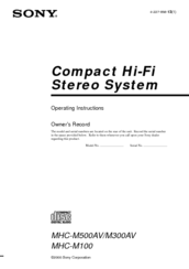 Sony MHC-M500AV Operating Instructions Manual