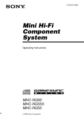 Sony MHC-RG55S Operating Instructions Manual