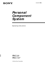 Sony PMC-20 Operating Instructions Manual