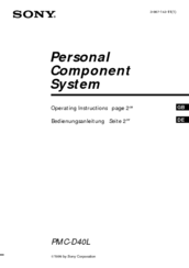 Sony PMC-D40L Operating Instructions Manual