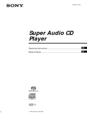 Sony SCD-1 - Super Audio Cd Player Operating Instructions Manual