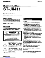 Sony ST-JX411 Operating Instructions