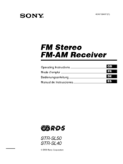 Sony STR-SL40 Operating Instructions Manual